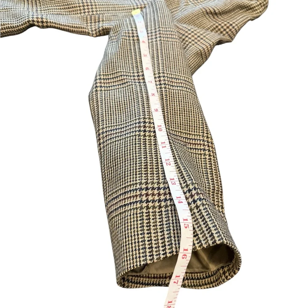 Oscar de la Renta Blazer Mens 44R Brown Houndstooth Sport Coat Tweed Jacket‎ VTG